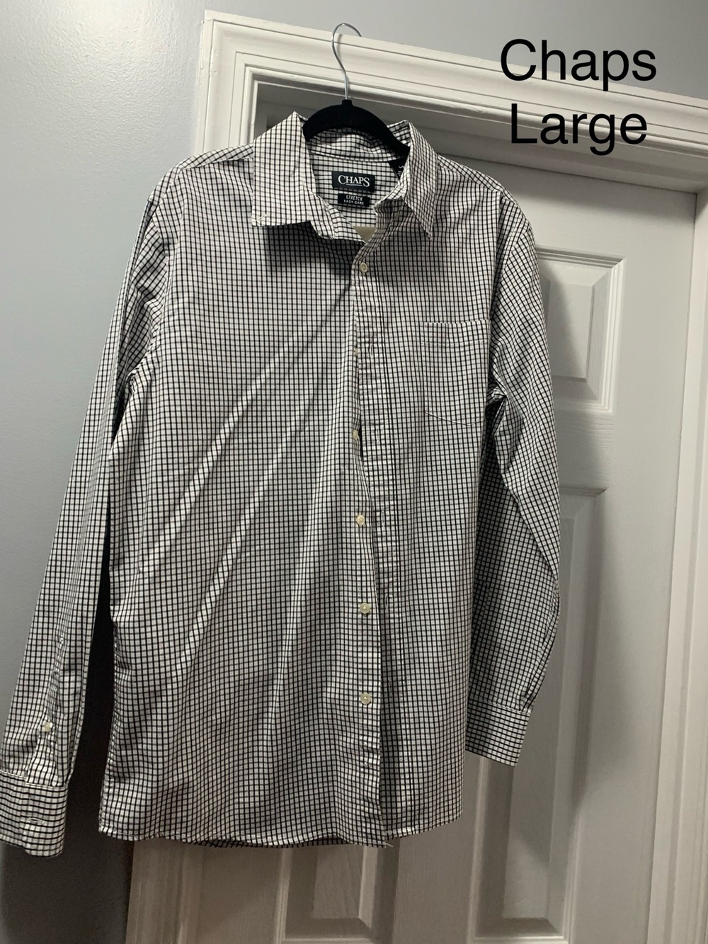 Chaps Men's Black and White Check Button-Up Shirt